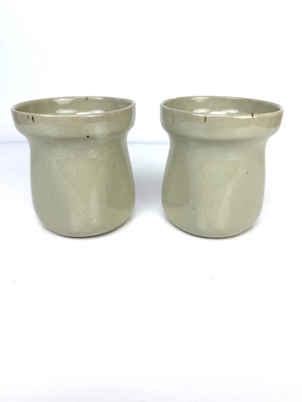 CERVAL Vintage 70's  Mid Century Modern‎ Speckled Greige Stoneware Tumblers
